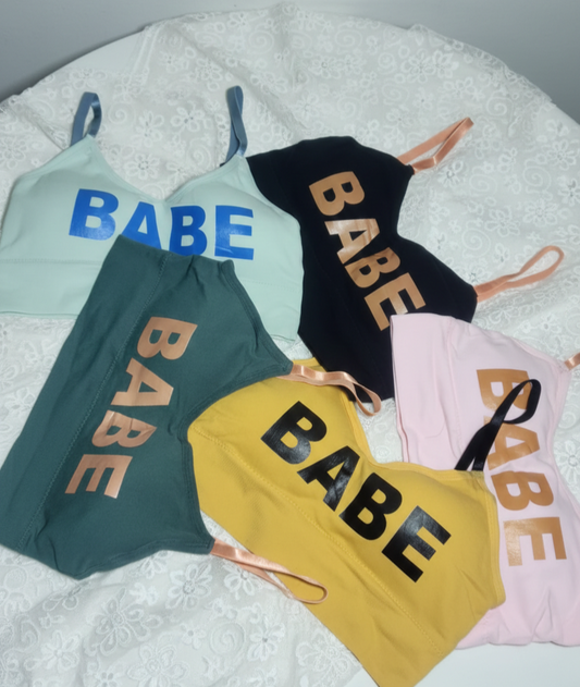 Seamless "BABE" Removeable Padded Top