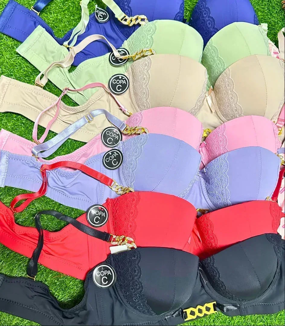 Elegant Gold Chain Trim Padded Bra Collection - MixShoppee