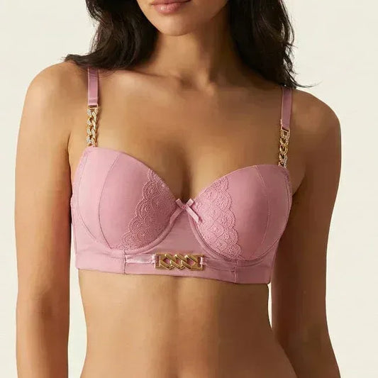 Elegant Gold Chain Trim Padded Bra Collection - MixShoppee