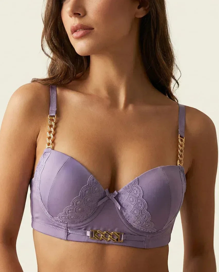Elegant Gold Chain Trim Padded Bra Collection - MixShoppee