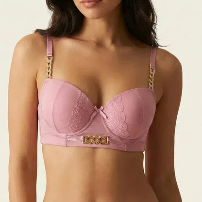 Elegant Gold Chain Trim Padded Bra Collection - MixShoppee