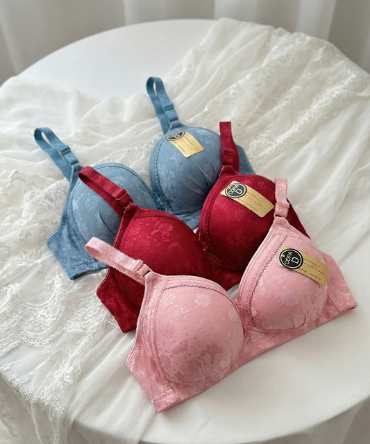 Semi Floral Thin Padded Bra