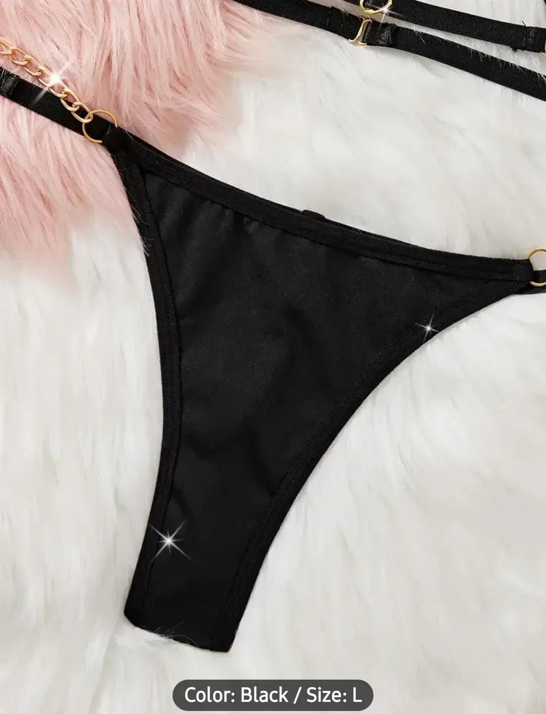 Black heart-shaped lingerie set - MixShoppee